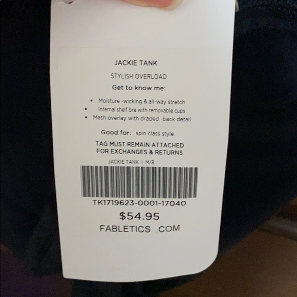 Fabletics Jackie Tank Workout Top NWT - Picture 4 of 5